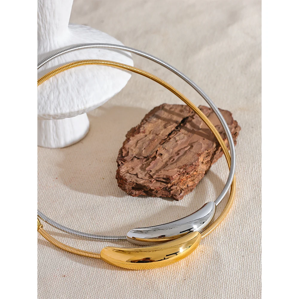 Tidal Curve Necklace | Choker 18K Gold Plated