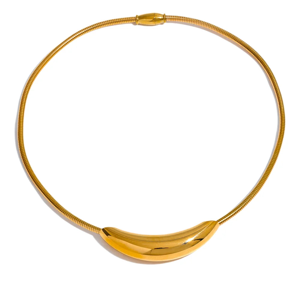 Tidal Curve Necklace | Choker 18K Gold Plated